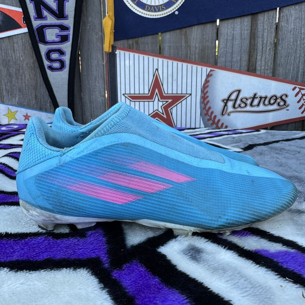 Size 5‎ - Adidas X Speedflow.3 FG Soccer Cleat Slip On Blue Pink Youth GW7497 - Picture 2 of 9